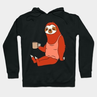 Lazy Sloth With Coffee Hoodie